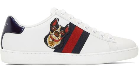 gucci ace embroided dog sneaker|Gucci ace platform sneakers.